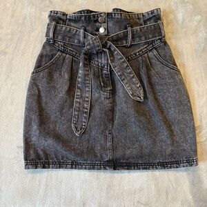 Denim Moto Y2K Black Mini Skirt Sz L
